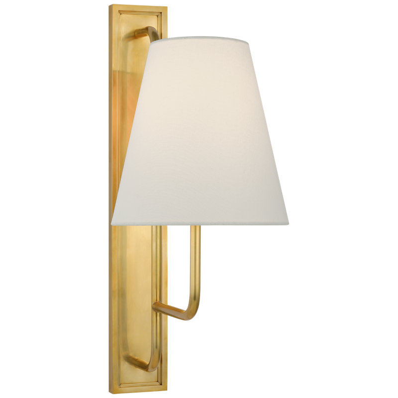 Rui 1 - Light Armed Sconce, 20" H x 8" W x 12.75" D, Hand-Rubbed Antique Brass