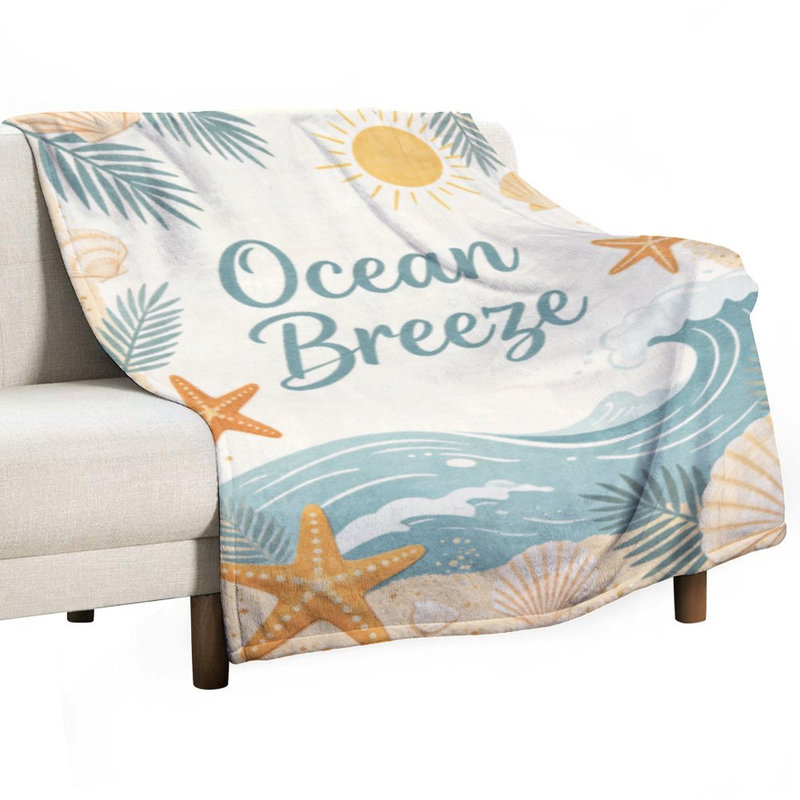 Jeté en flanelle de luxe Ocean Breeze, 40 po x 50 po