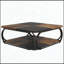 Table basse carrée, table basse centrale 39 po avec tablettes à 2 niveaux