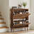 Shoe Cabinet, 31.5-Inch Walnut Shoe Storage Cabinet,, Fence Shoe Cabinet With 2 Flip Drawers