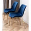 5 meubles de salle à manger - table ronde blanche avec 4 chaises en velours rembourrées