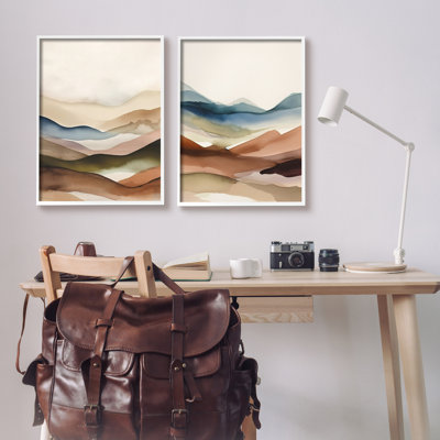 Abstract Desert Dunes Framed On Wood 2 Pieces Print -  Stupell Industries, a2-635_wfr_2pc_24x30