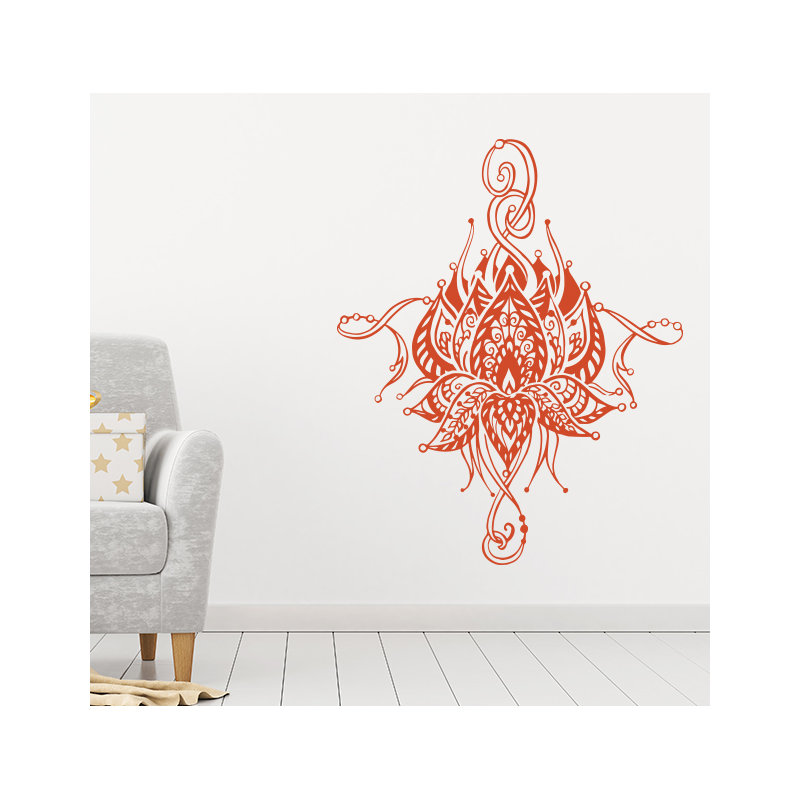 Décalcomanie murale fleur lotus Buller, Orange