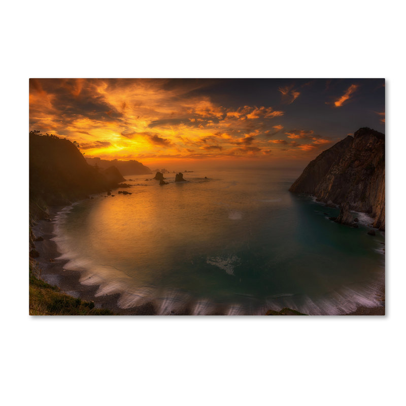 « coucher de soleil dans le silence », reproduction de photo sur toile tendue, H 12 po x l 19 po