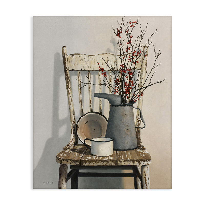 «Vintage Rustic Things Neutral», peinture sur toile tendue par Cecile Baird, H 20 po x l 16 po