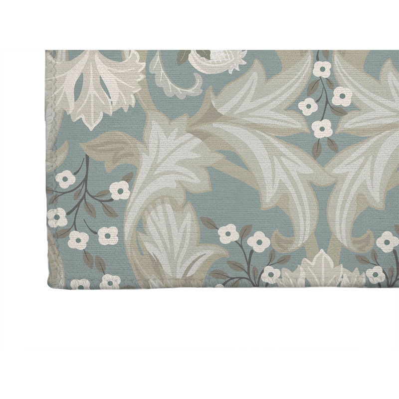 Ogee Leaf Outdoor Rug, Runner 2'6" x 8'