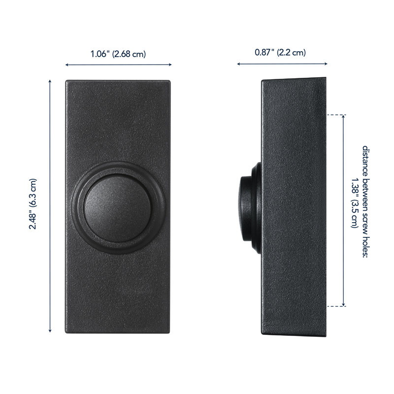 Heath Zenith Black Plastic Wireless Push Button Doorbell