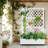 Metal Raised Garden Bed with Trellis, Garden Box for Vegetables and Flowers, Trellis Planter Box for Climbing Plants and Vines, Galvanized Garden Bed on Wheels, 72"x47" White-1362752124-1362752115