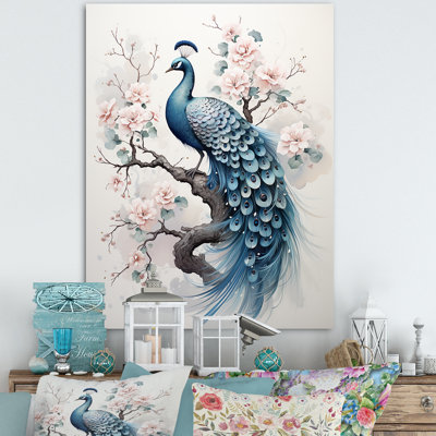 " Vintage Fantasy Peacock In Enchanted Flowers VI "