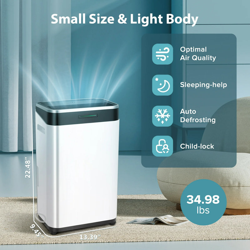 Antarctic Star 45-Pints/Day High Humidity Dehumidifier W/Washable Filter,3 Modes, 24-H Setting,