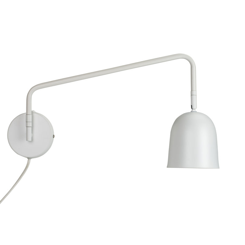 Steel Plug-in Armed Sconce, White