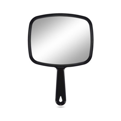 Hand Mirror With Handle, Medium Size, Pack Of 1, Single-Sided Glass Mirror For Shaving, Makeup, And Grooming, Classic  Design