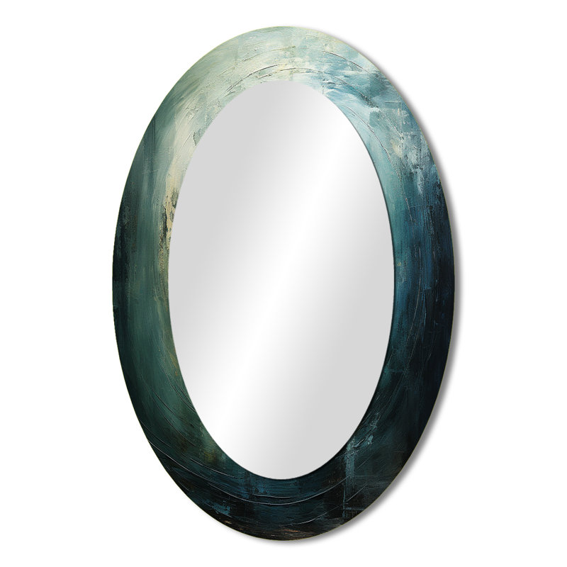 Stroma Abstract Vortex - Miroir décoratif ovale abstrait sur métal, 36 po x 24 po