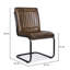 Real Genuine Leather Dining Kitchen Chair Metal Frame Dark Brown Fully Assembled 93Cm High X 52Cm Wide X 61Cm Deep