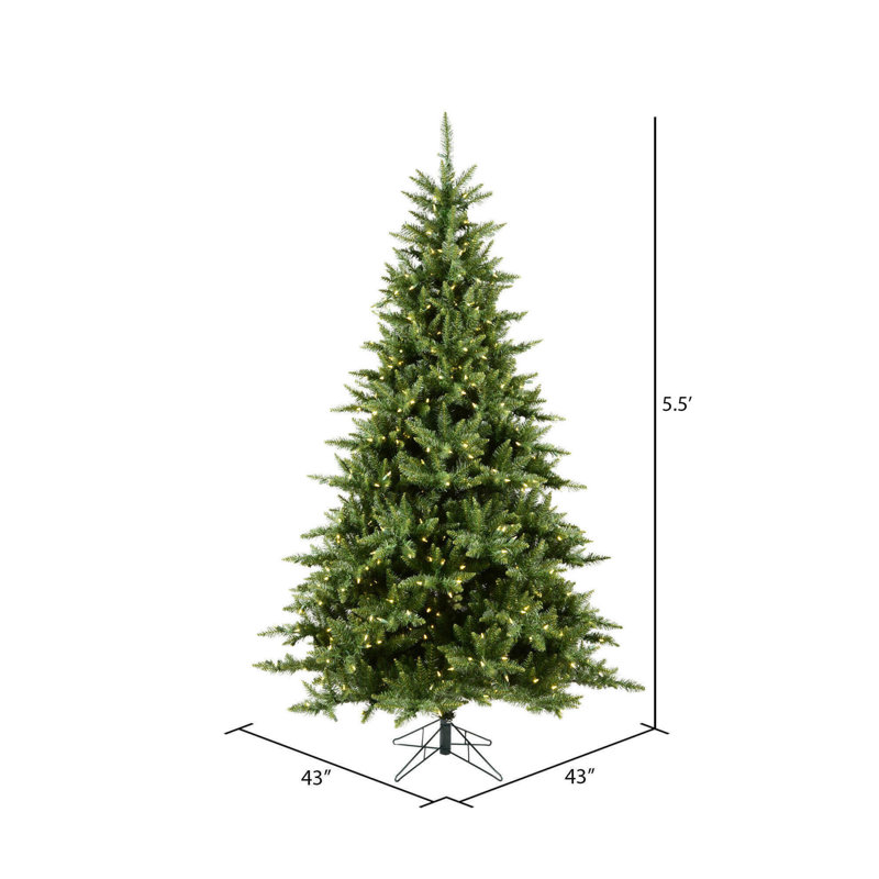 Camdon Lighted Artificial Fir Christmas Tree, Warm White Dura-Lit® LED, 5.5' H