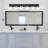 6-Light Dimmable Black Vanity Light With Seeded Glass Shade.