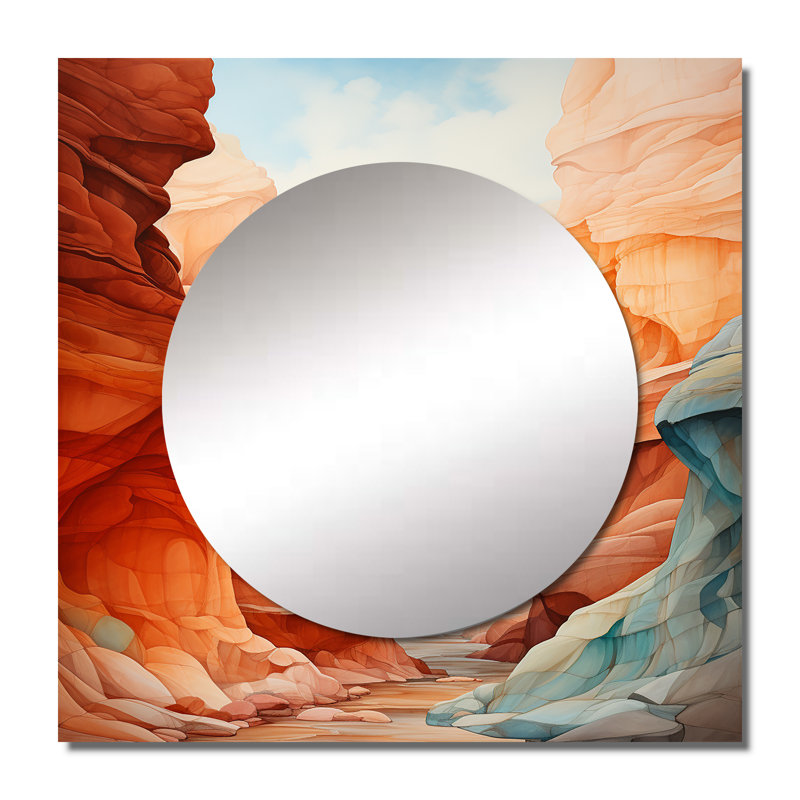 Miroir carré Barthol - Canyon Desert Scenery, 23 po x 23 po