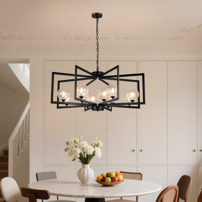  12 - Light 37.01" Sputnik Chandelier Modern Chandelier Geometric Chandelier For Living Room