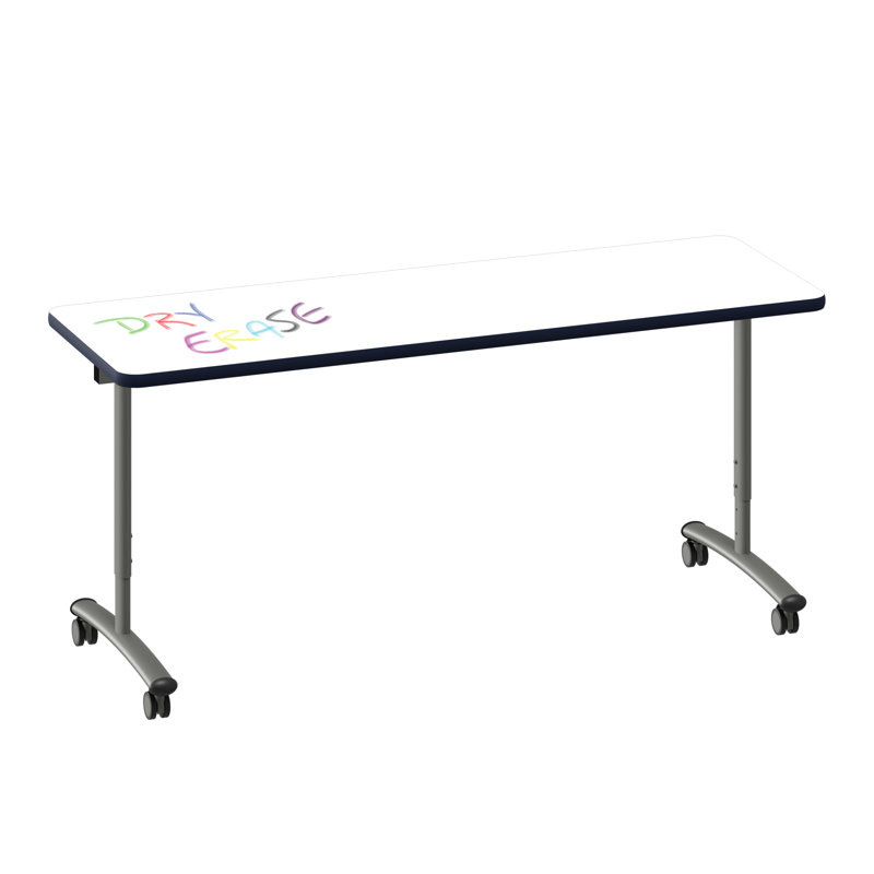 Table rabattable Premium Premium, H 38 po x L 72 po x l 30 po, Blanc / Bleu marine