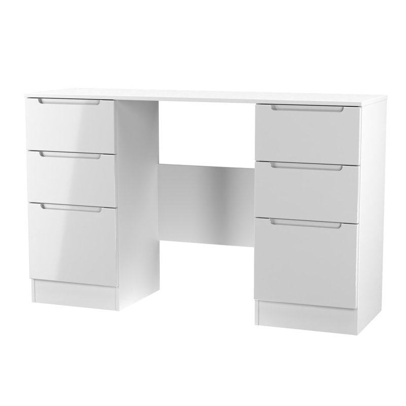Taila Double Pedestal Desk, White