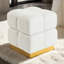 Tabouret de rangement carré de style contemporain avec finition beige et capitonnage