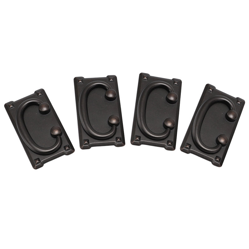 4Pcs Zinc Alloy Drop-Down Bail Swing Drawer Pull Handles, Black