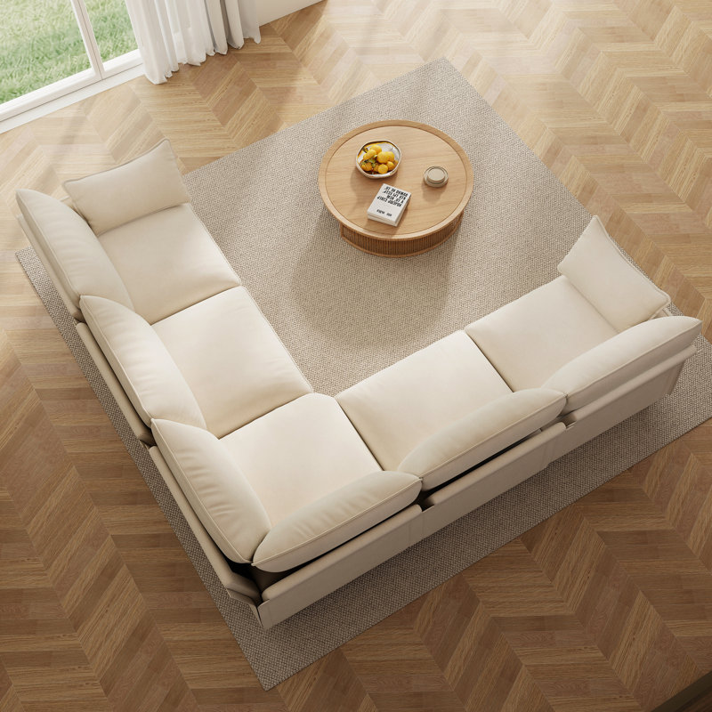 Canapé modulaire rembourré Acker, Chenille beige