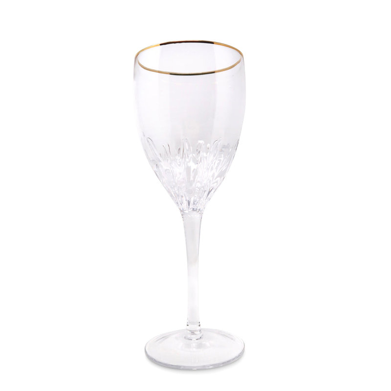 Verres à eau optique avec rebord doré, 6 pièces, 11.3
