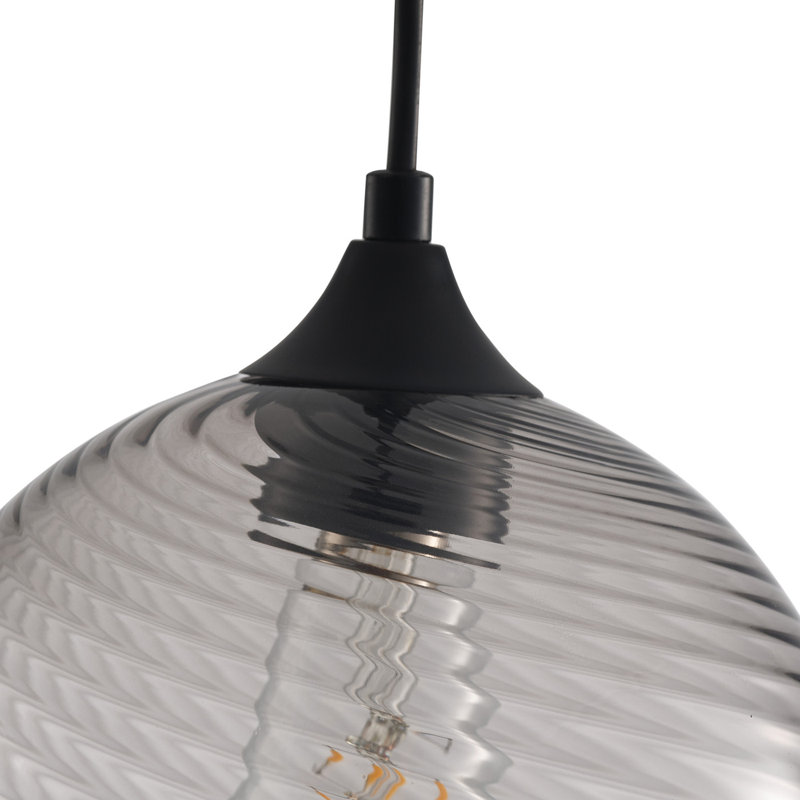 1-Light Dimmable Kitchen Island Glass Pendant Light, Gray