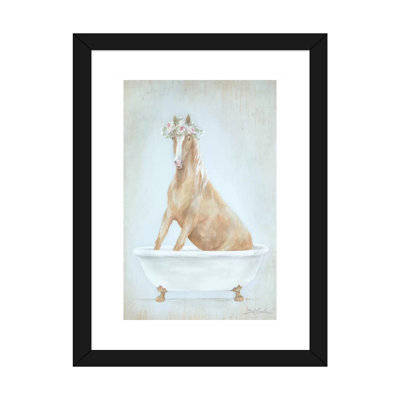 Cheval dans une baignoire - impression d'un cadre photo
