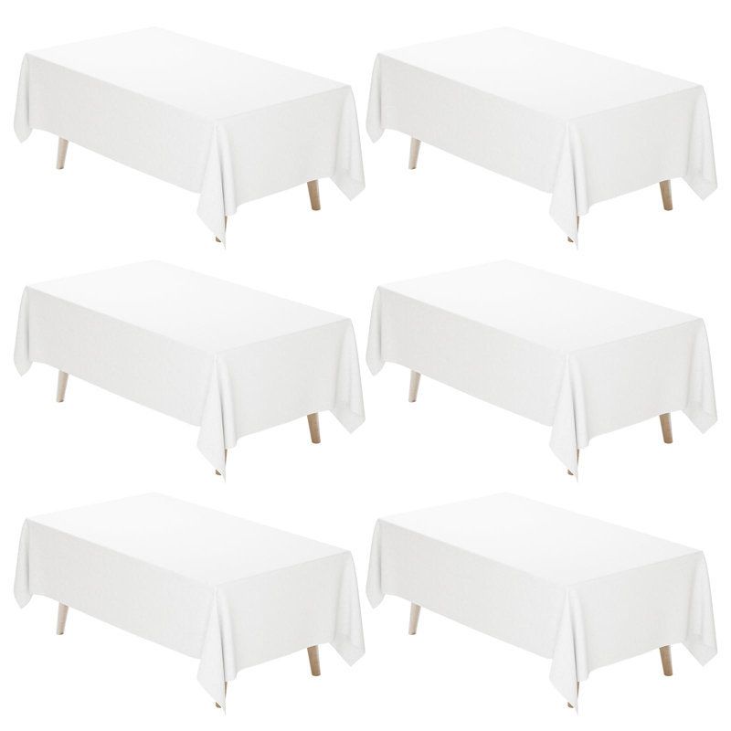 Paquet de 6 nappes pour table rectangulaire, P 102 po x L 60 po, Blanc