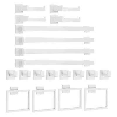 Ensemble de 20 serviettes murales en acier inoxydable de style géométrique pour salle de bain