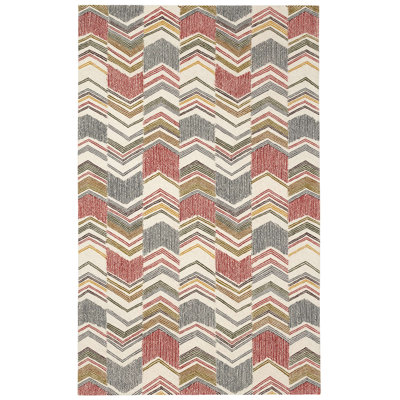 Zig Zag Hand Micro Hooked Wool Rug