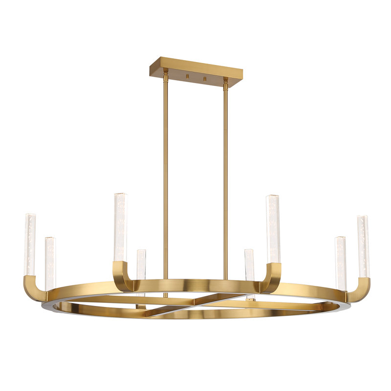Del Mar 8-Light LED Chandelier in Warm Brass by Breegan Jane