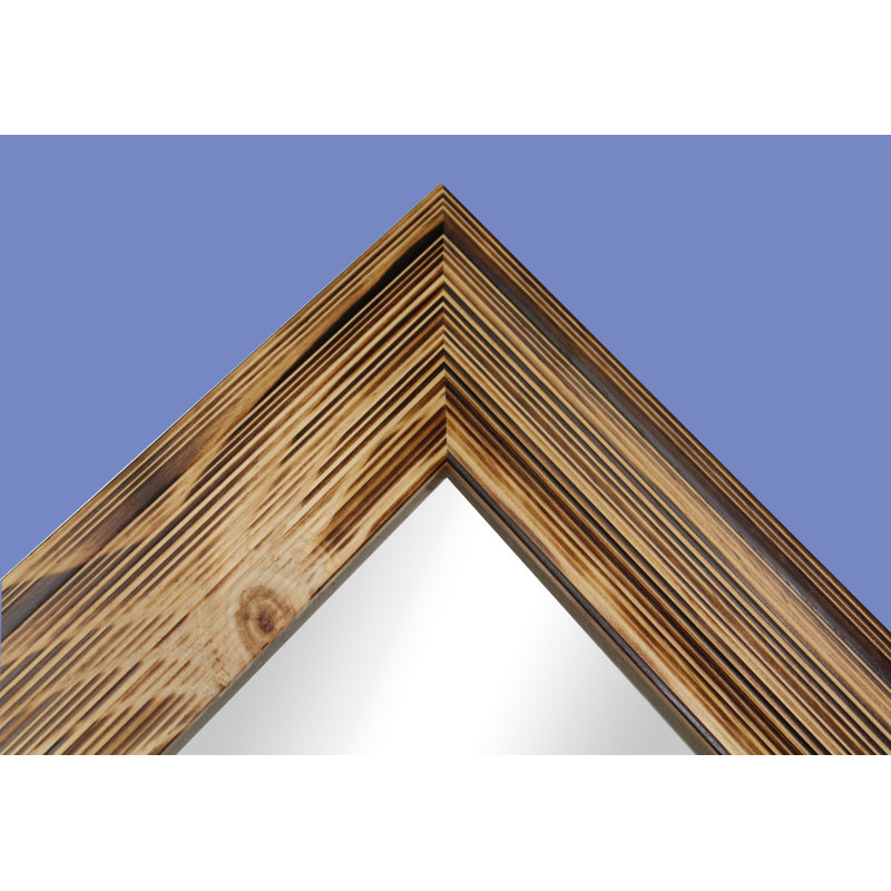 Kerber Solid Wood Flat Wall Mirror, 38" H x 32" W, Natural Wood