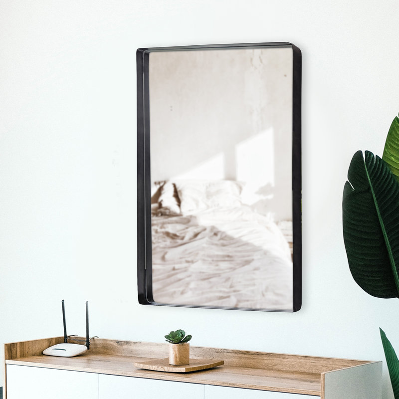 Stainless Steel Rectangle Mirror, 40" x 30" , Black