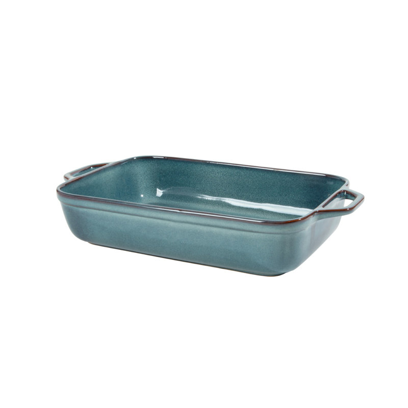 Cocotte Gibson Elite, plat de cuisson en grès cérame allant au four, poêle à Lasagne - glaçure réactive, avec poignées, rectangulaire, 4,2 pte, 16,7 x 9,6 po, va au lave-vaisselle et au micro-ondes