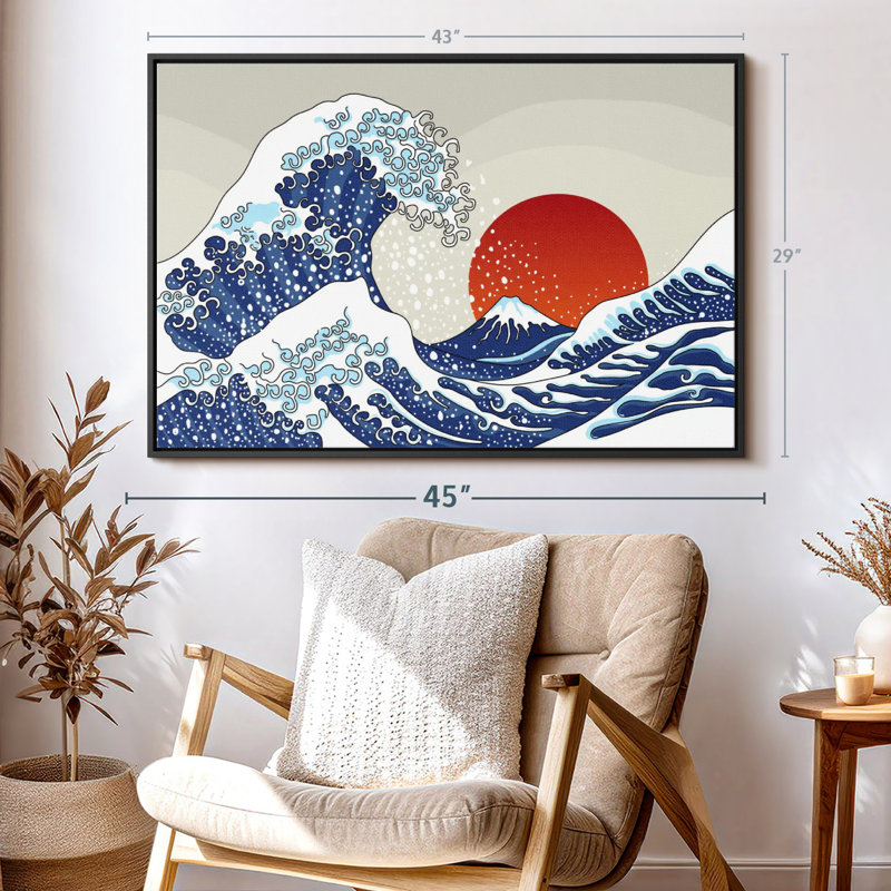Impression sur toile Asian Wave, H 29 po x l 43 po