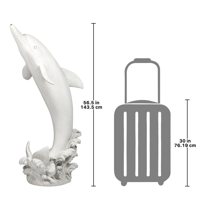 Statue de dauphin tropical sautant