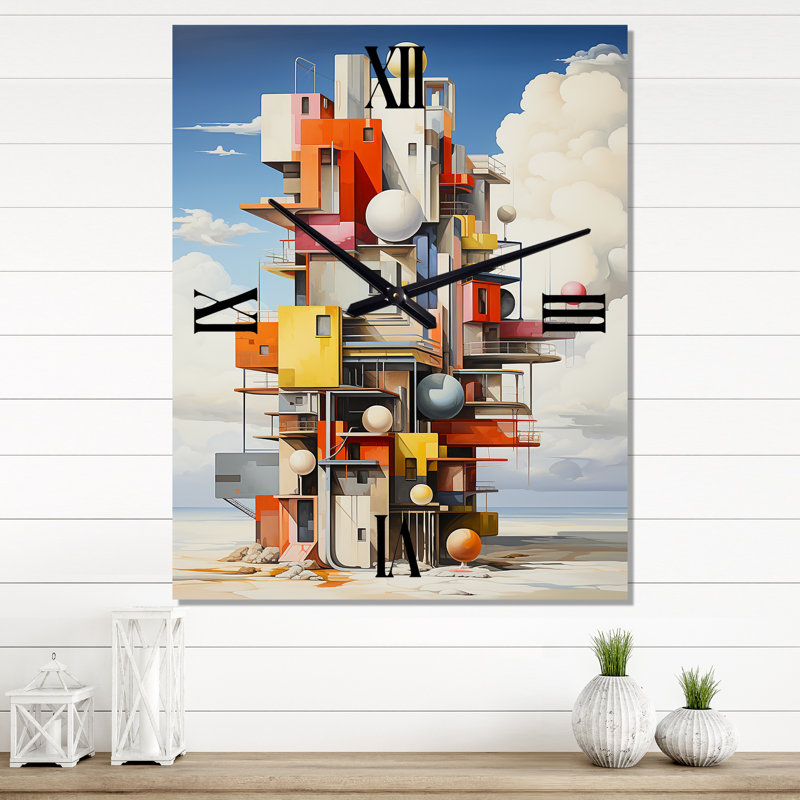 Tour cubique dans le style De Stijl II - Horloges murales nuages, Petit