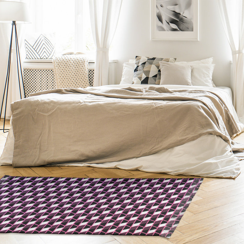 Tapis mauve/noir à rayures géométriques dégradé Mcguigan, Oui