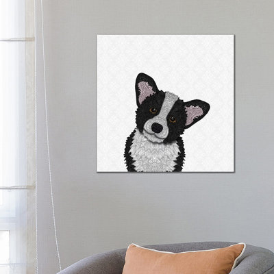 Black Corgi by Angelika Parker - Wrapped Canvas Print
