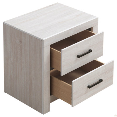 Brantford Coastal White 2-Drawer Nightstand