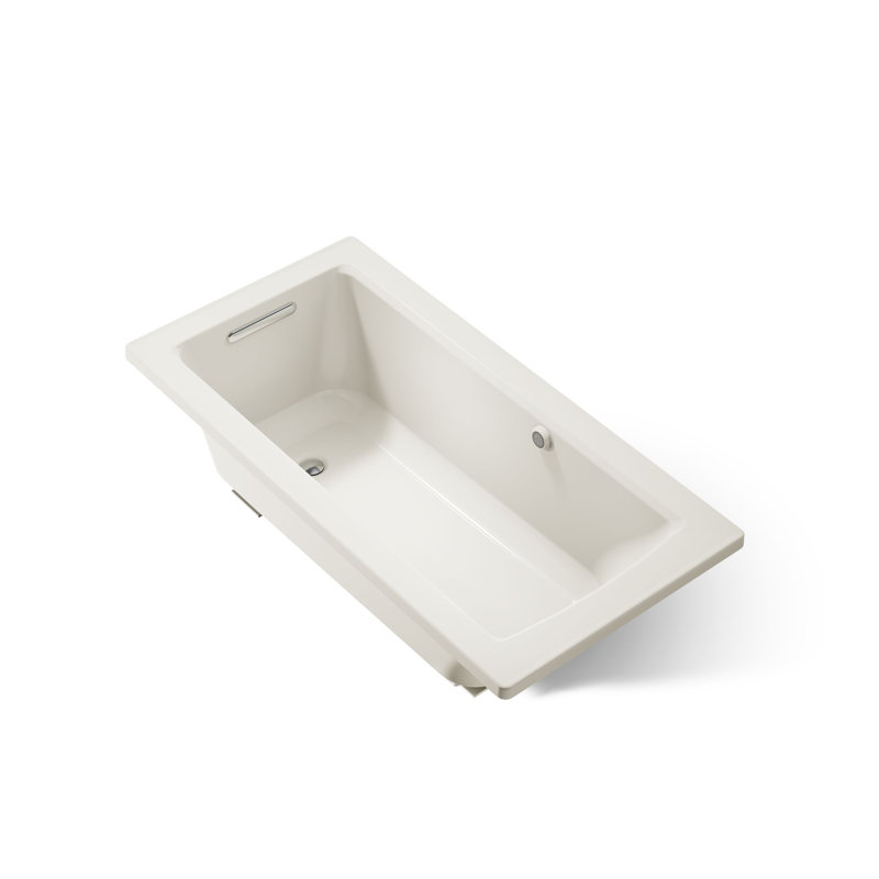 Baignoire encastrée avec surface chauffante et drain réversible Archer, Biscuit