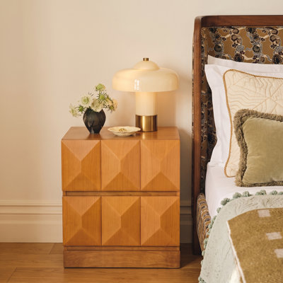 Voltwood Mid-Century Modern Nightstand with Charging Station