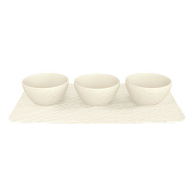 Villeroy & Boch Manufacture Three Dip Bowls & Tray 4 Piece Set