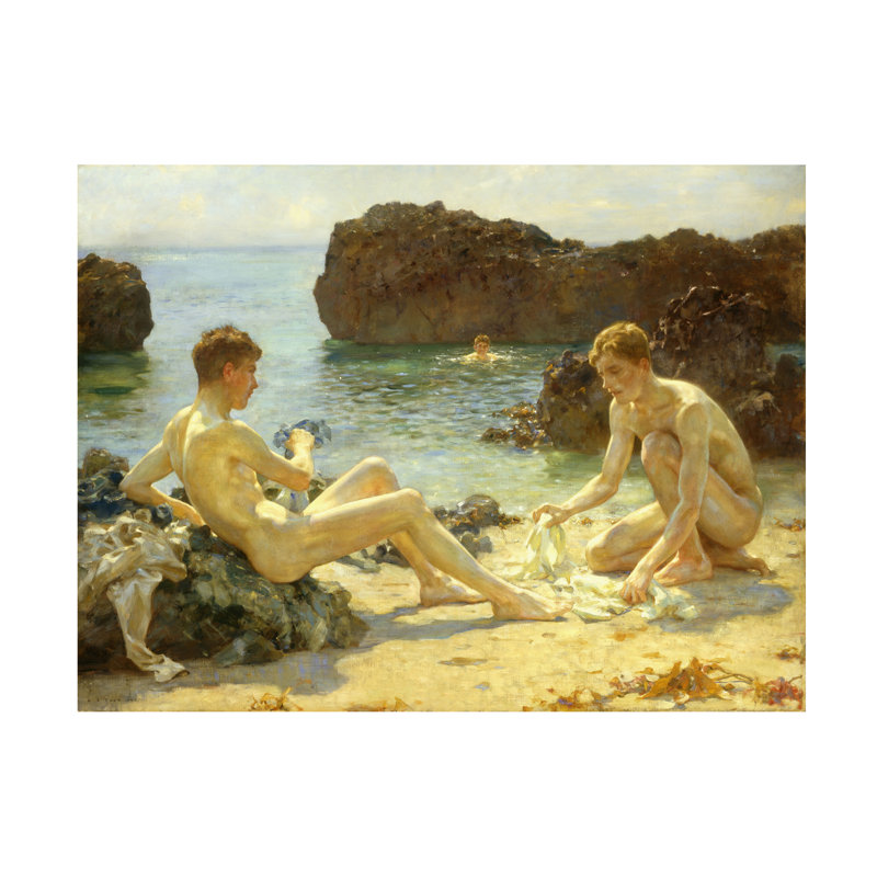 Art sur toile par Henry Scott, Tuke The Sun Bathers, 1927, H 18 po x l 24 po