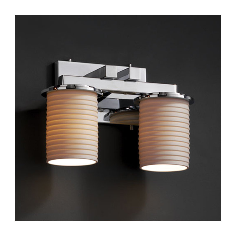 Éclairage pour meuble-lavabo 2 lumières Katya, Chrome poli, Vagues
