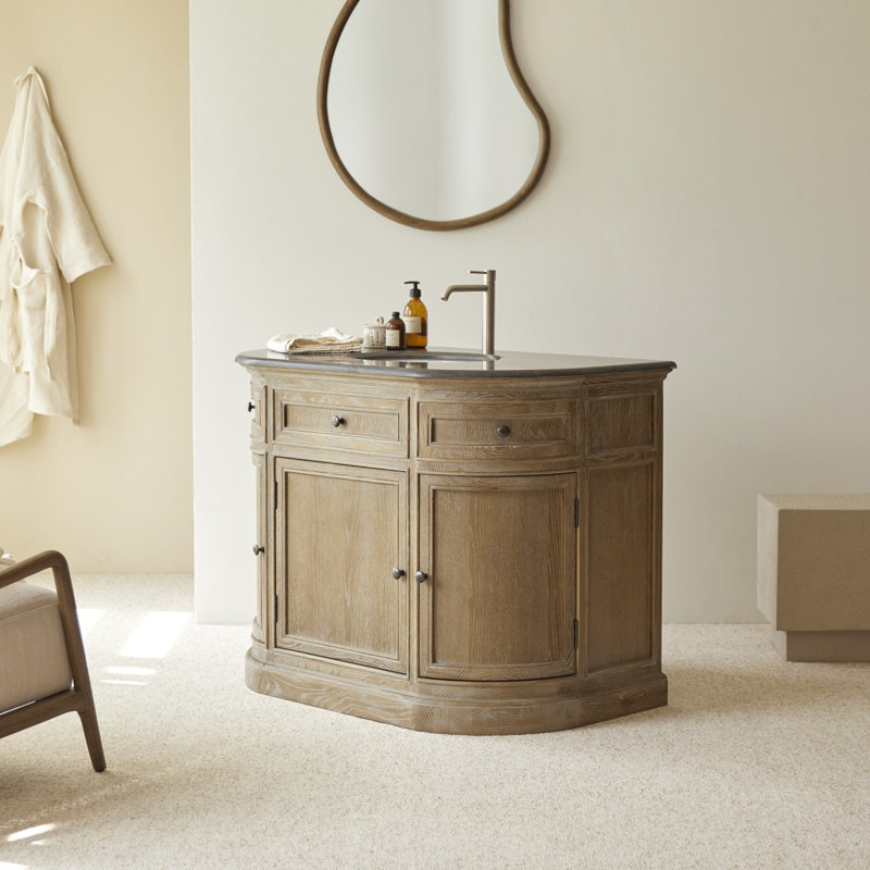 Louise Solid Oak Free-standing Vanity Unit, 110cm