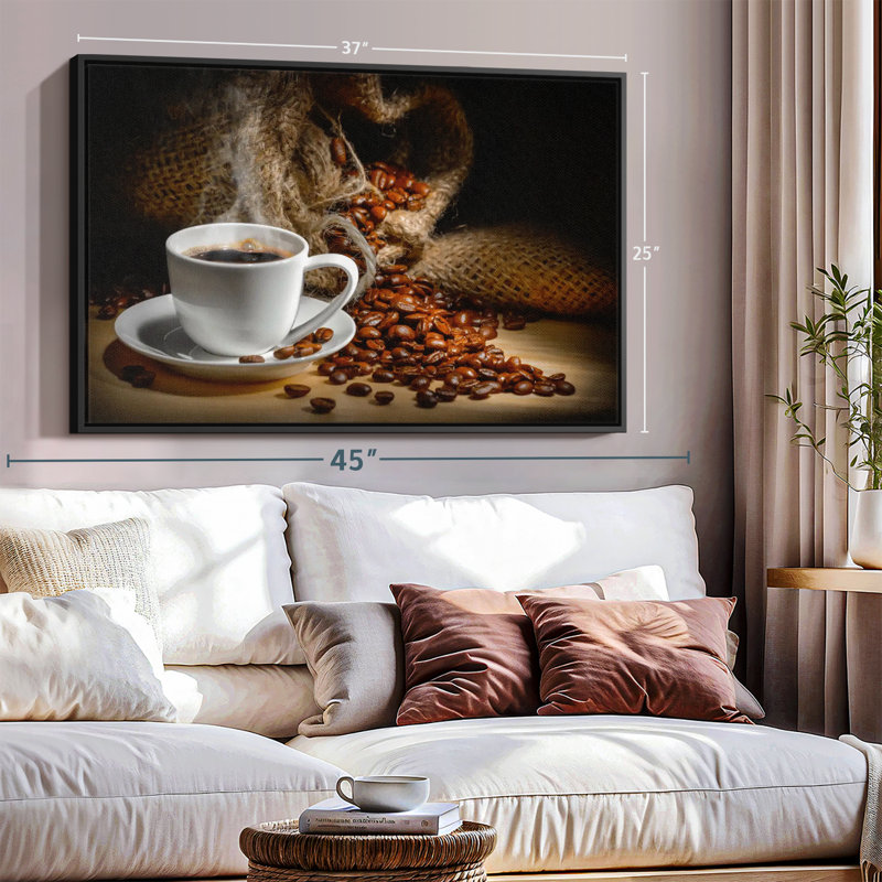 «Freshly Brewed Coffee», H 37 po x l 25 po